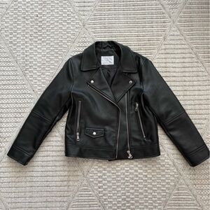 Zara Girls Black Motorcycle Biker Jacket size 8